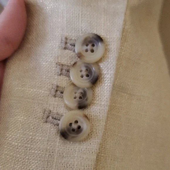 J.Crew Regent Metallic Gold Linen Blend Blazer Sport Coat Size 6 - Picture 10 of 11